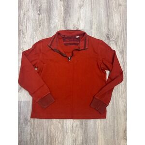 Robert Graham Mens Burnt Orange Quarter Zip Pullover Cotton Sweater Size Medium